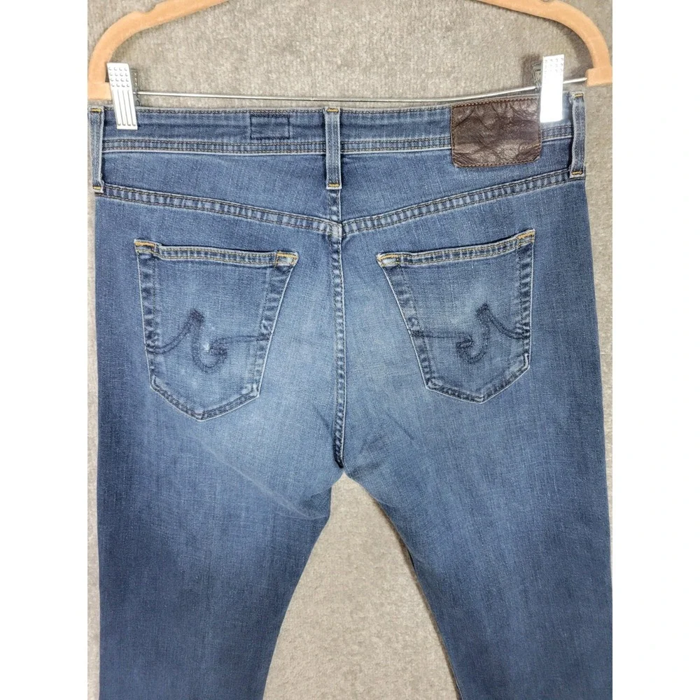 Adriano Goldschmied Slim Straight Jeans Mens Size 32x32 Blue Stretch Distressing